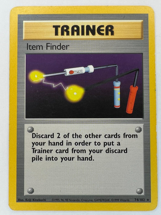 Item Finder 74/102 Base Set Rare Pokemon Vintage WOTC Rare TCG 1999 LP
