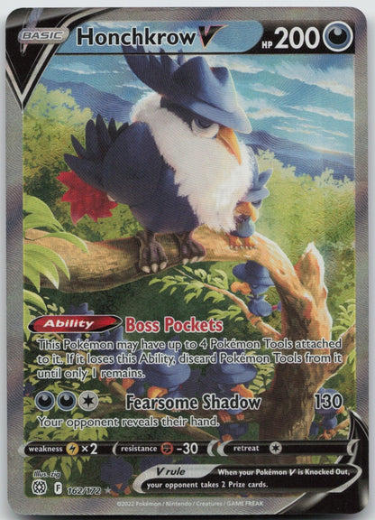 Honchkrow V (Alternate Full Art) Holo Ultra Rare 162/172 Brilliant Stars NM