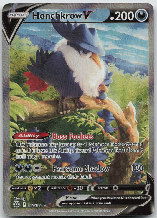 Honchkrow V (Alternate Full Art) Holo Ultra Rare 162/172 Brilliant Stars NM