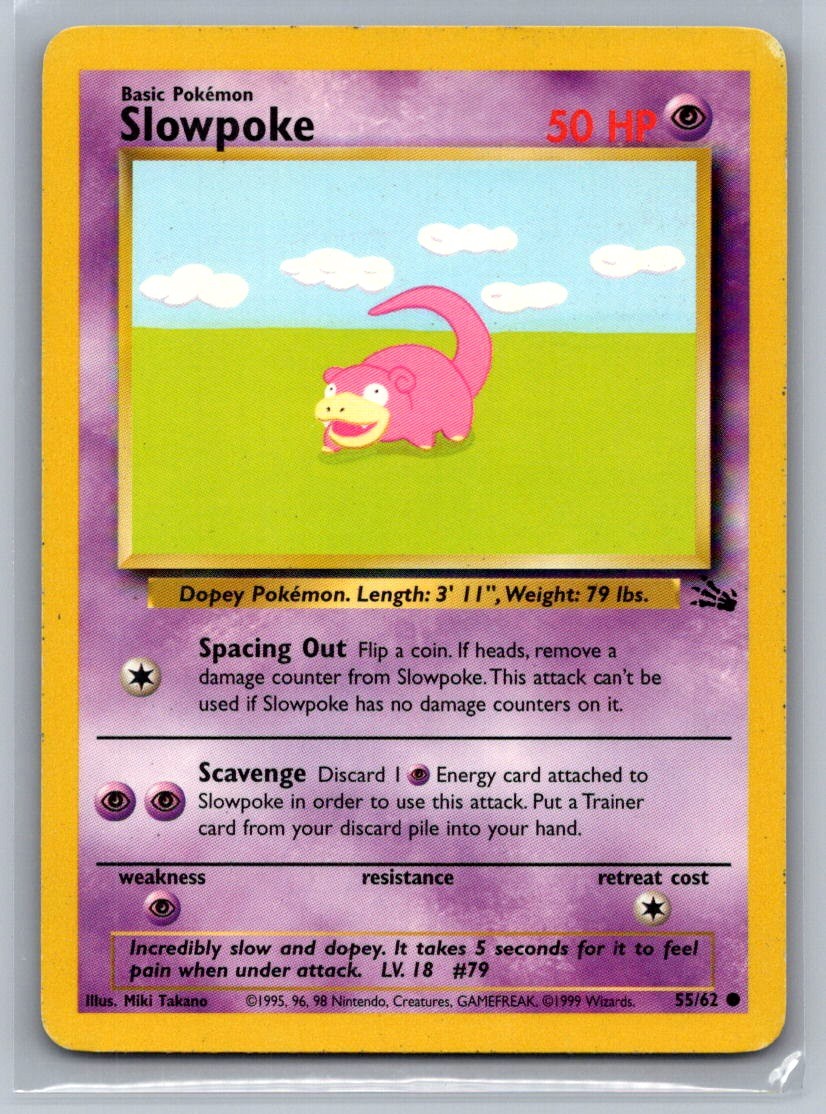 Slowpoke Unlimited Common 55/62 Fossil LP