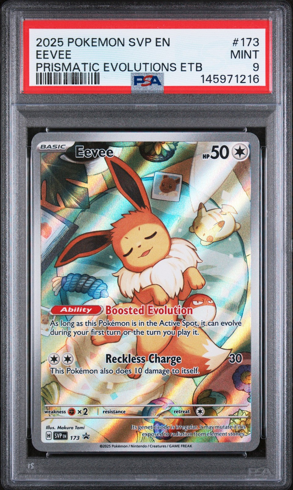 Eevee Prismatic Evolutions Etb 173 Pokemon Svp En-Sv Black Star Promo NM PSA 9