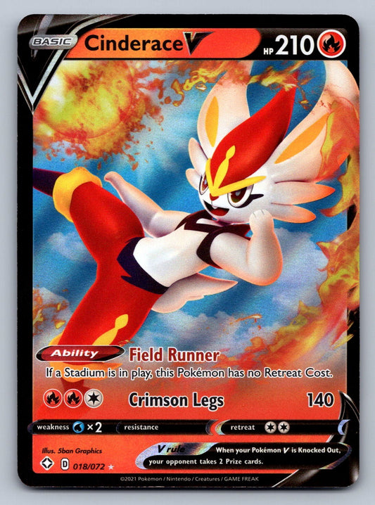 Cinderace V 018/072 Fire Holo Shining Fates LP