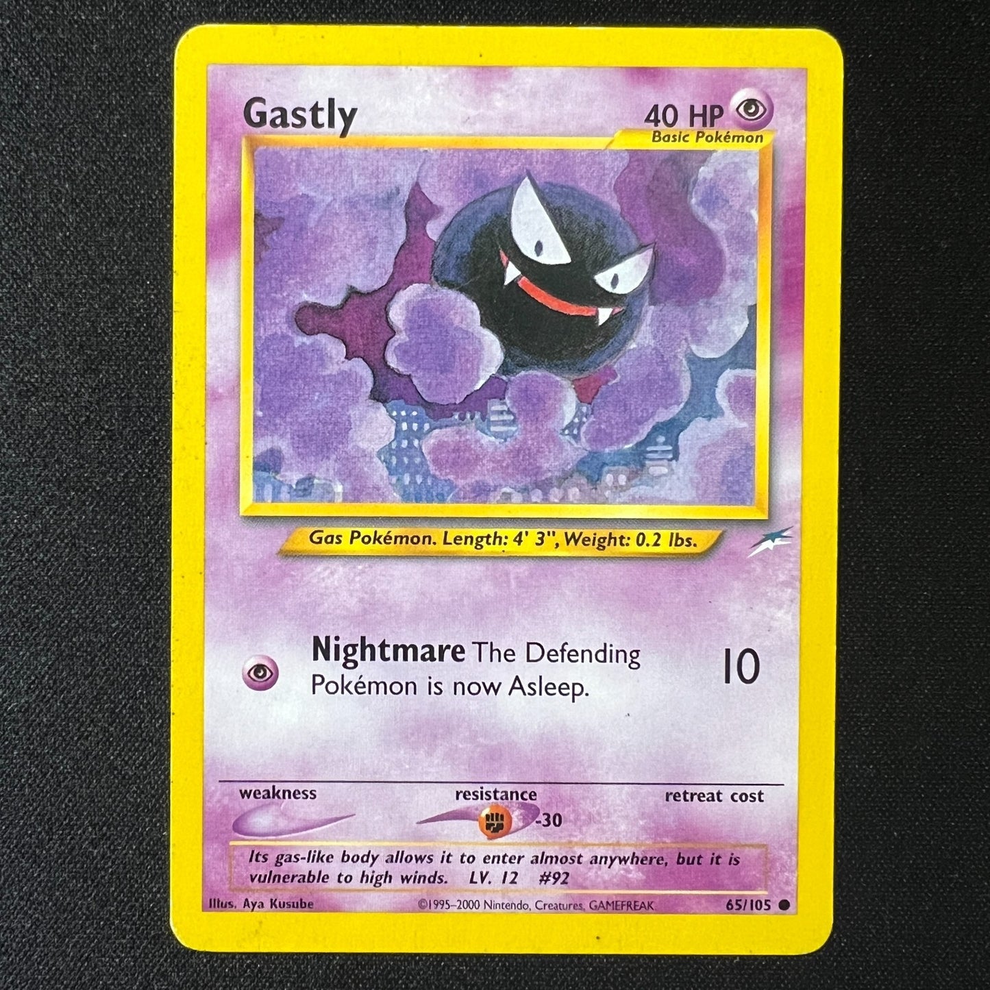 Gastly 65/105 – Neo Destiny Vintage WOTC Pokemon Cards TCG MP
