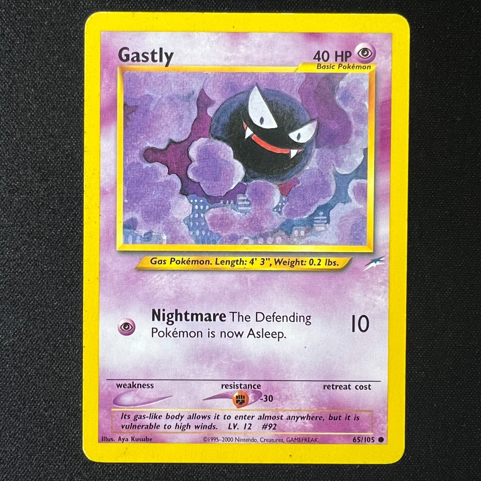 Gastly 65/105 – Neo Destiny Vintage WOTC Pokemon Cards TCG MP
