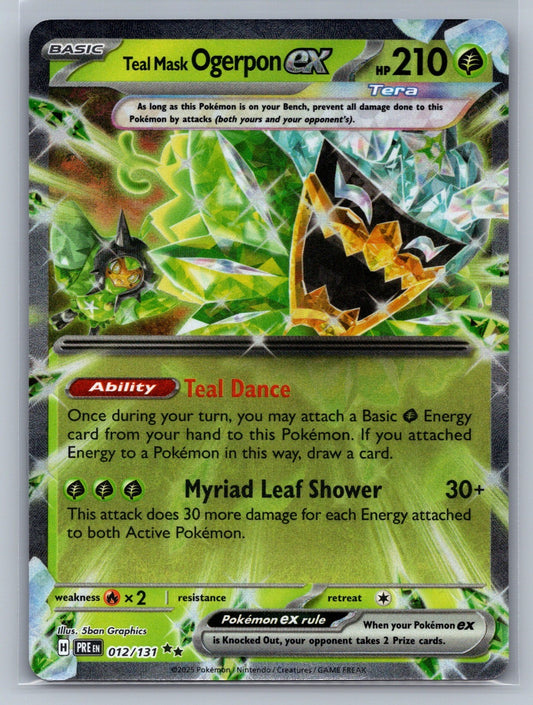 Teal Mask Ogerpon ex Holo Double Rare 012/131 SV: Prismatic Evolutions NM