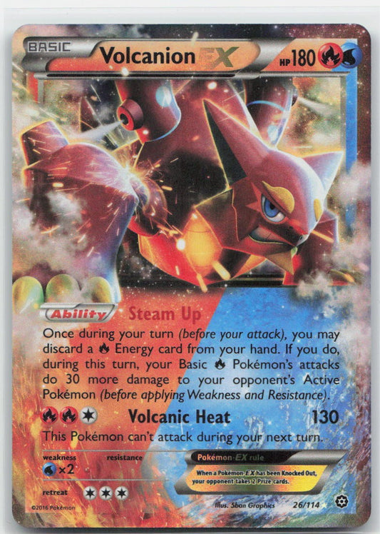 Volcanion EX Holo Ultra Rare 26/114 XY - Steam Siege NM