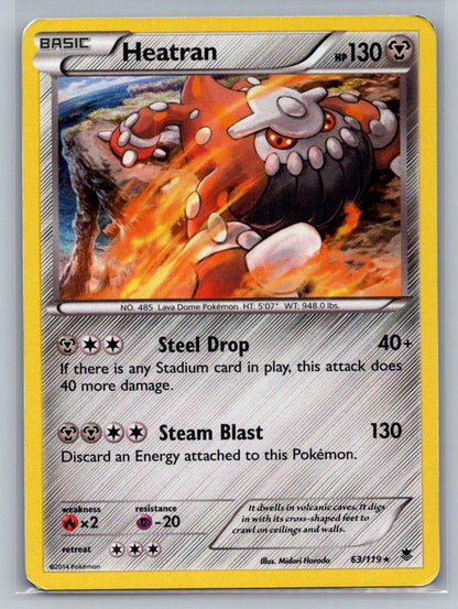 Heatran Holo Holo Rare 63/119 XY - Phantom Forces MP