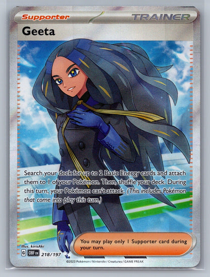 Geeta Holo Ultra Rare 218/197 SV03: Obsidian Flames NM