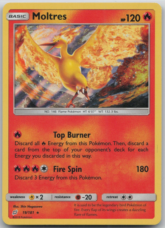Moltres Holo Holo Rare 19/181 SM - Team Up LP