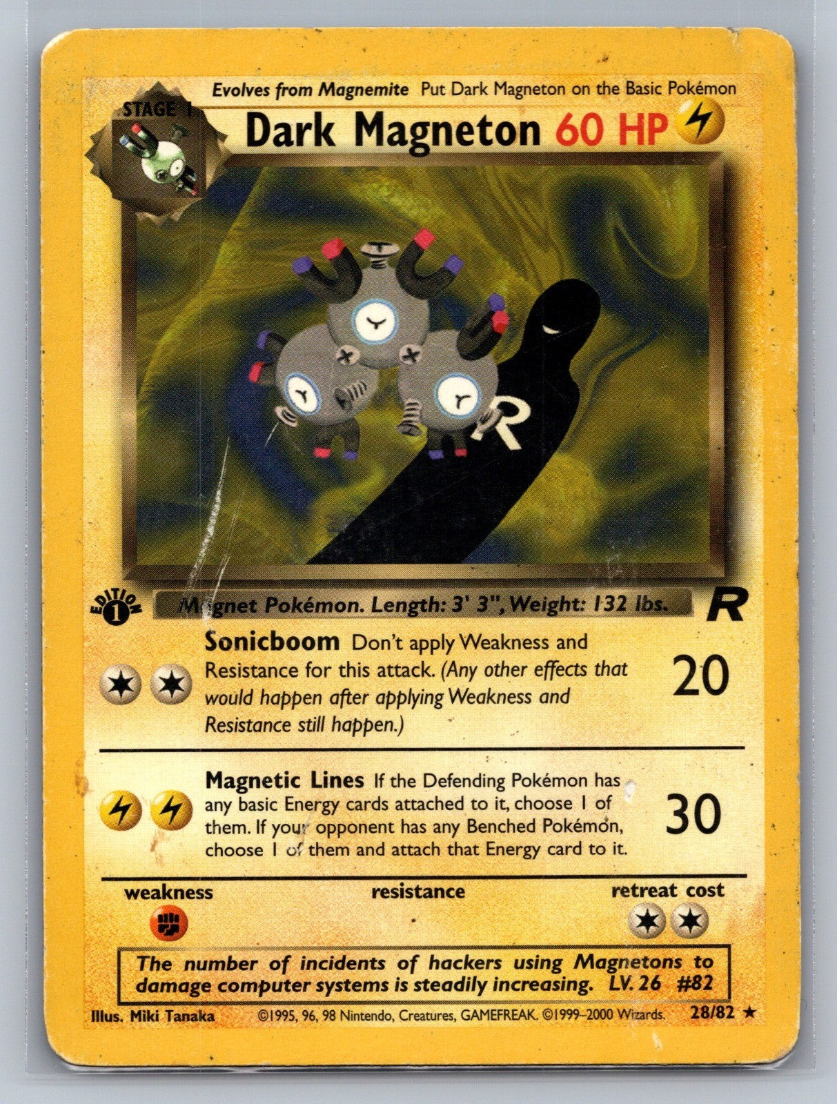 Dark Magneton (28) 1st Edition Rare 28/82 Team Rocket MP