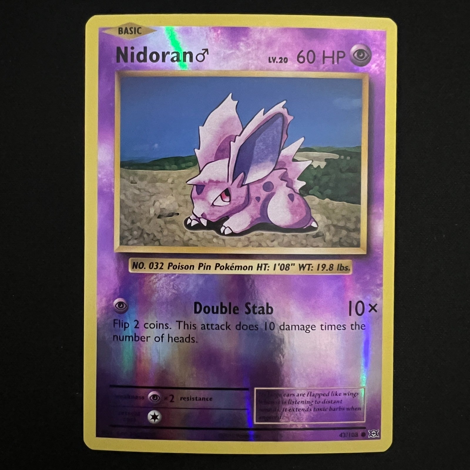 Nidoran M 43/108 – XY Evolutions Reverse Holo Pokemon Cards TCG LP