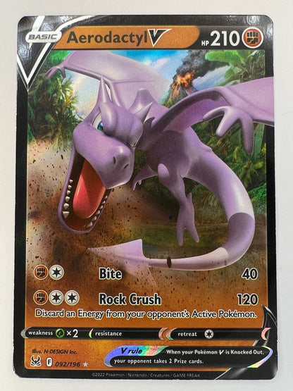 Aerodactyl V ~ Pokemon Lost Origin ~ Full Art Holo 092/196 NM