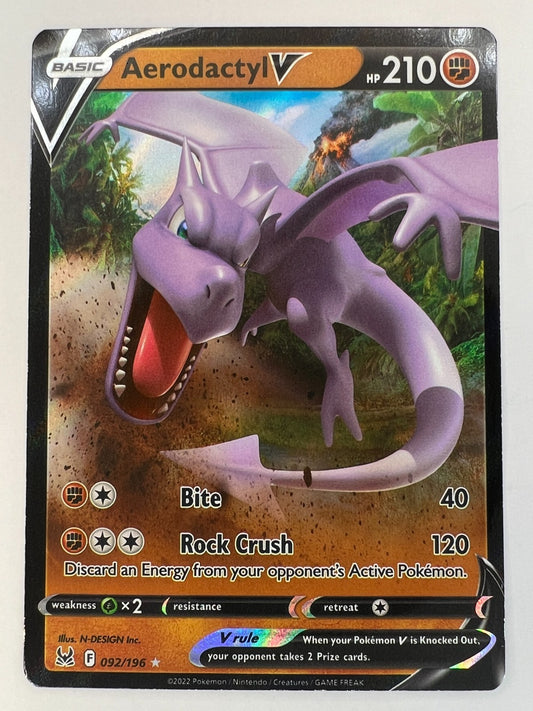 Aerodactyl V ~ Pokemon Lost Origin ~ Full Art Holo 092/196 NM
