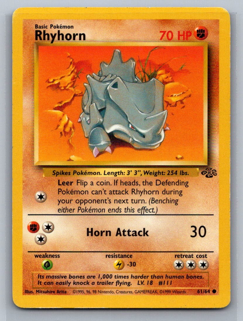 Rhyhorn Unlimited Common 61/64 Jungle LP