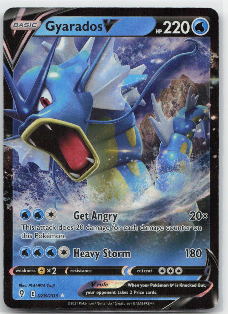 Gyarados V Holo Ultra Rare 028/203 SWSH07: Evolving Skies NM