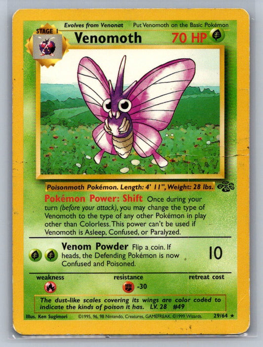 Venomoth (29) Unlimited Rare 29/64 Jungle MP