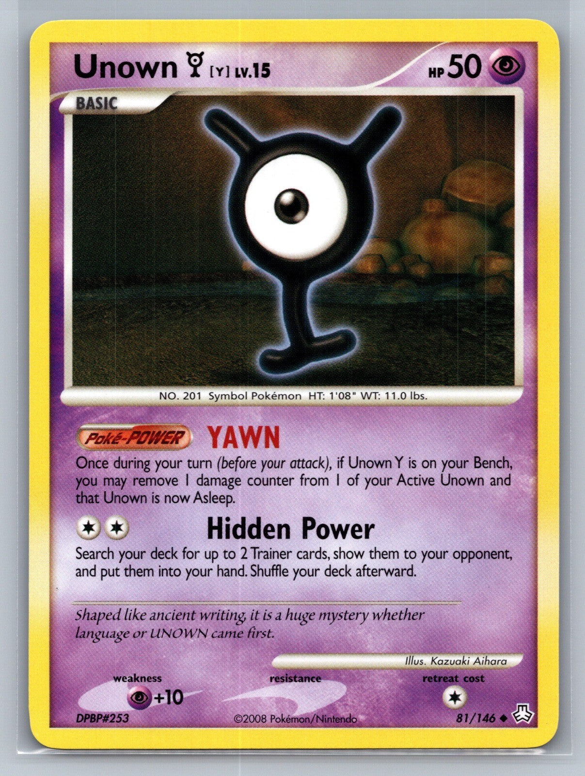 Unown (Y) Uncommon 81/146 Legends Awakened NM