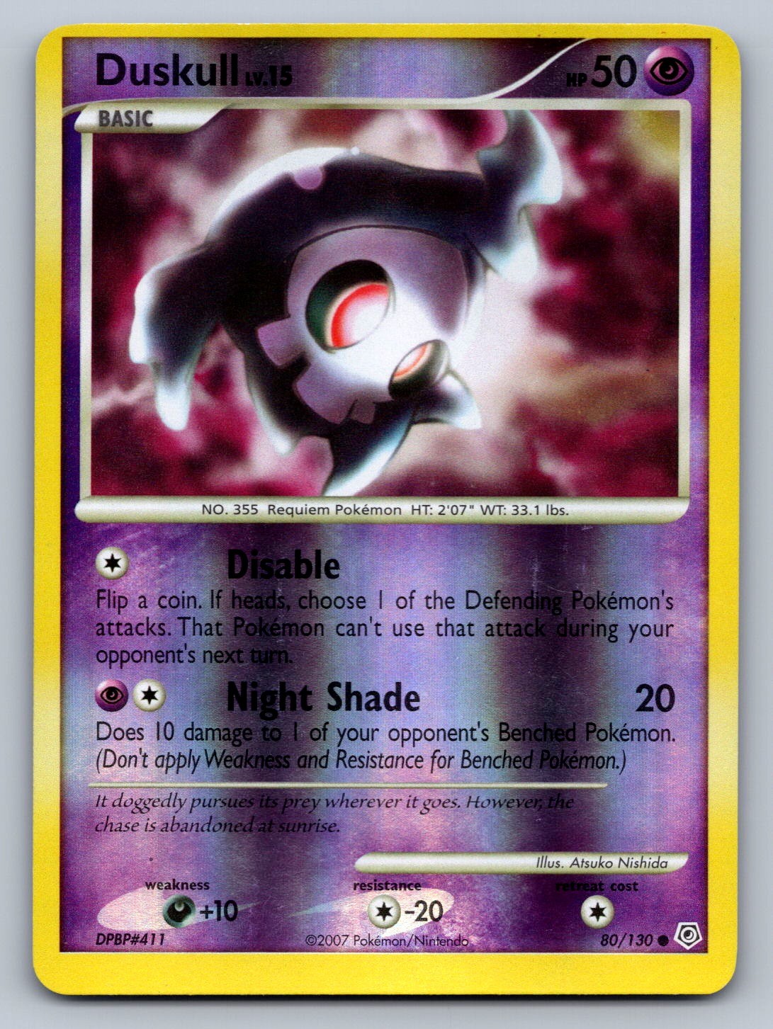 Duskull Reverse Holo Common 80/130 Diamond and Pearl NM
