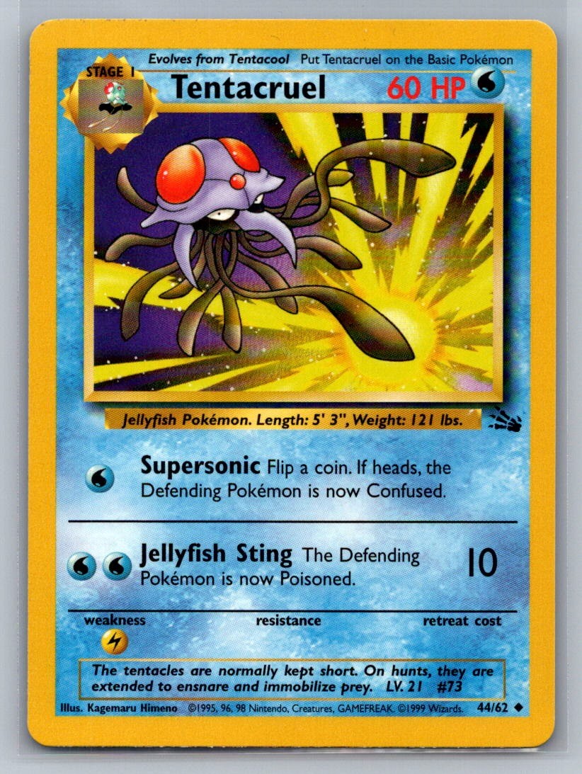 Tentacruel Unlimited Uncommon 44/62 Fossil LP