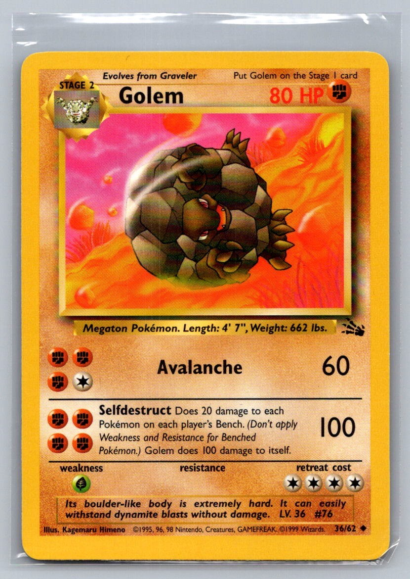 Golem Unlimited Uncommon 36/62 Fossil LP