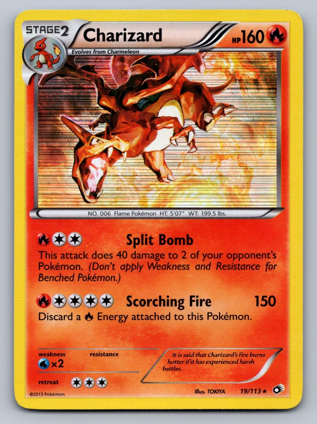 Charizard Holo Rare 19/113 Legendary Treasures LP