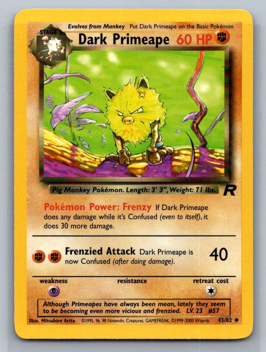 Dark Primeape Unlimited Uncommon 43/82 Team Rocket LP