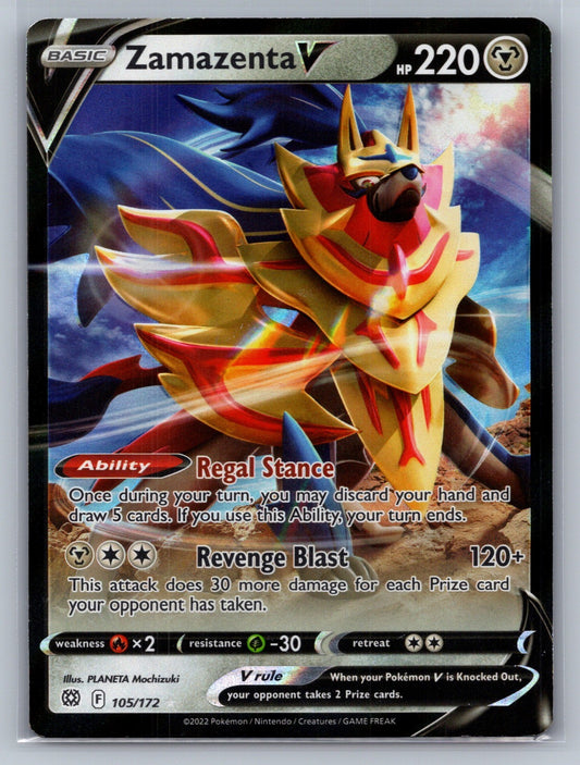 Zamazenta V Holo Ultra Rare 105/172 SWSH09: Brilliant Stars NM