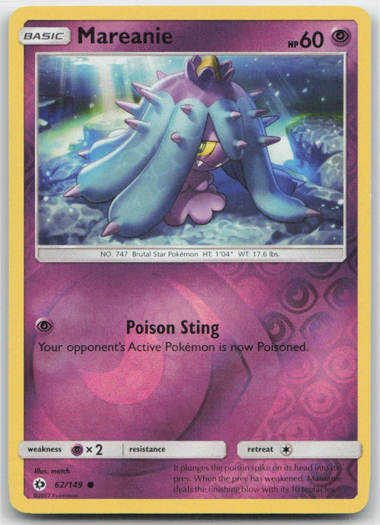 Mareanie Reverse Holo Common 62/149 SM Base Set NM