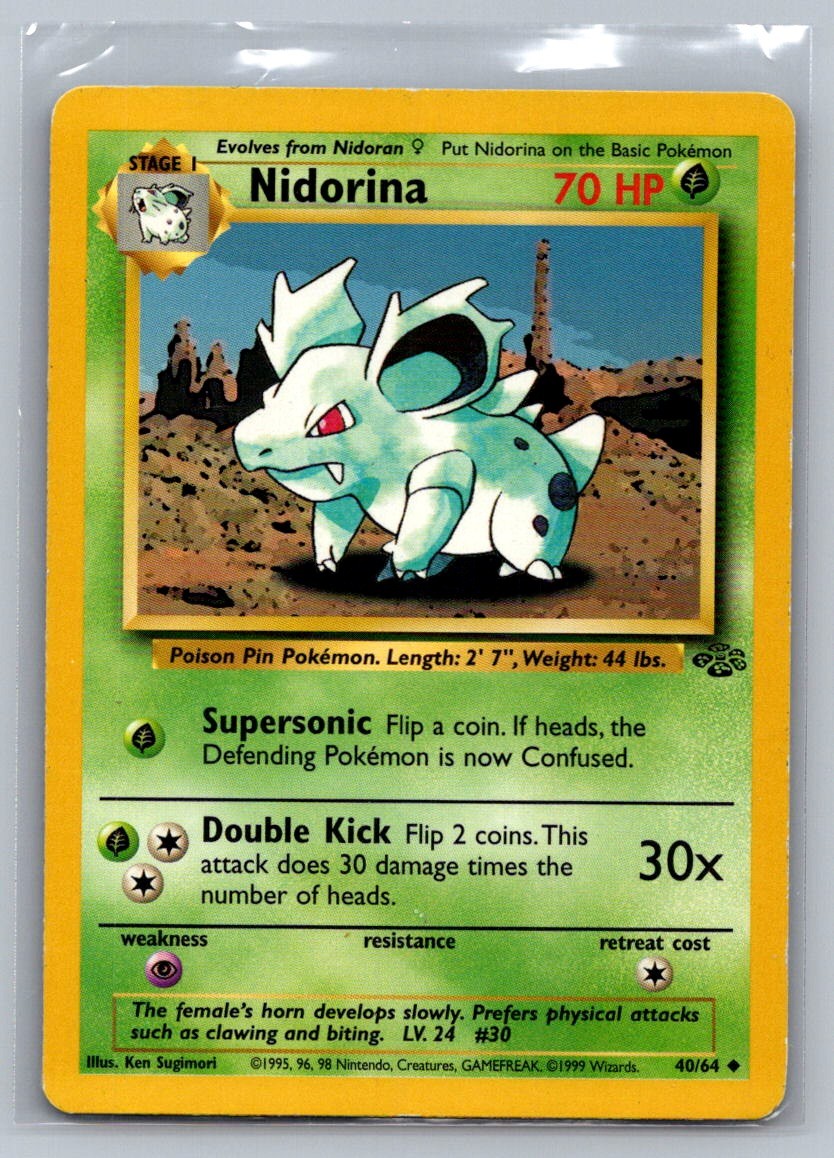 Nidorina Unlimited Uncommon 40/64 Jungle LP