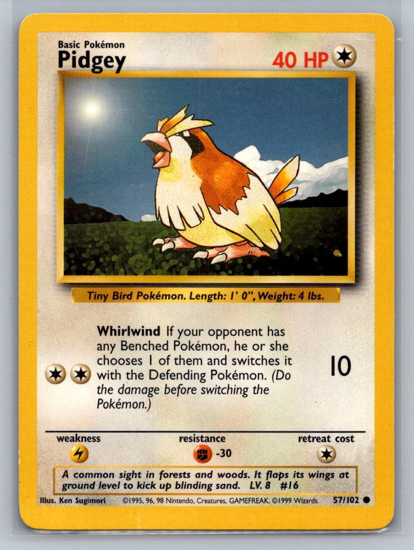 Pidgey Common 057/102 Base Set LP