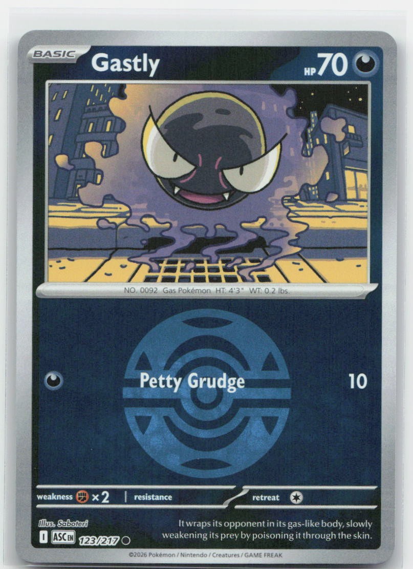 Gastly (Dusk Ball) Reverse Holo Common 123/217 ME: Ascended Heroes NM