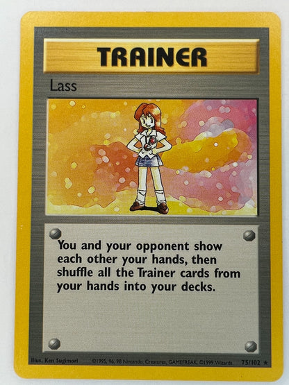 Lass 075/102 Base Set Regular Black Star Rare WOTC Vintage 1999 Pokemon TCG LP