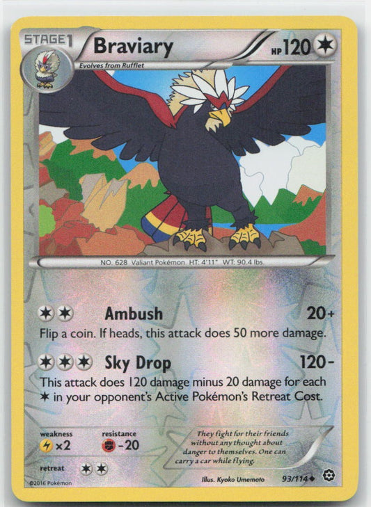 Braviary Reverse Holo Uncommon 93/114 XY - Steam Siege NM