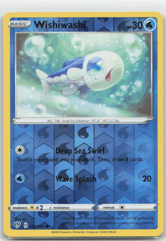 Wishiwashi Reverse Holo Common 050/189 SWSH03: Darkness Ablaze NM