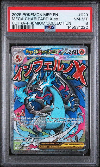 Mega Charizard X Ex Ultra-Premium Collection 023 Pokemon MEP Black Star PSA 8