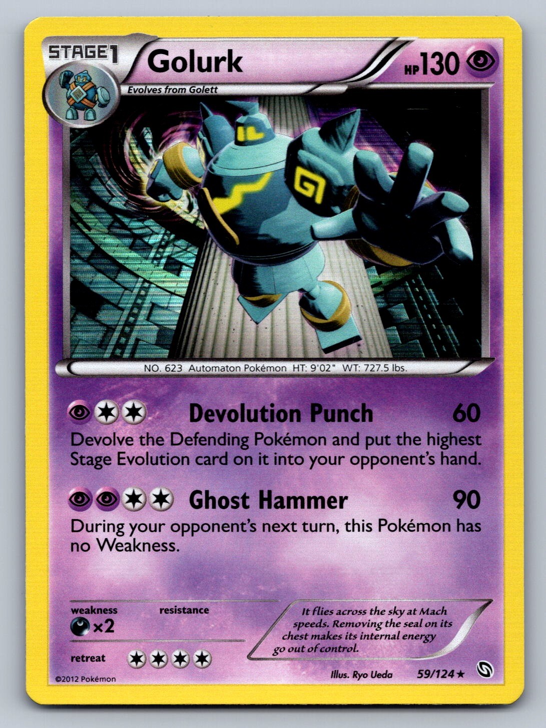 Golurk Holo Rare 59/124 Dragons Exalted NM