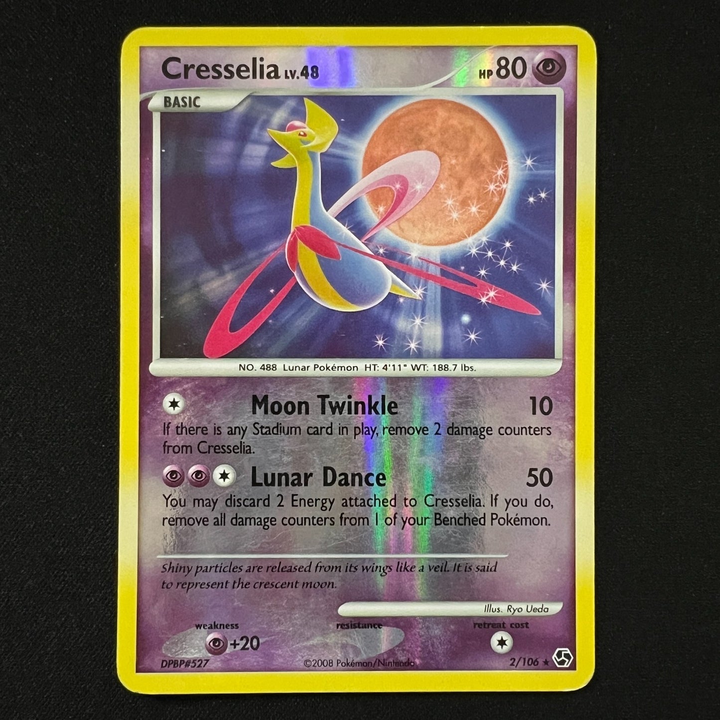 Cresselia LV.48 Great Encounters 2/106 Reverse Holo Rare Pokemon Card MP