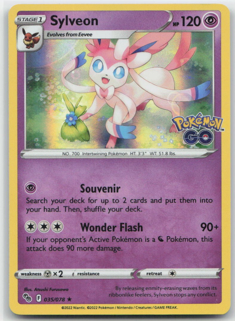 Sylveon Holo Holo Rare 035/078 Pokemon GO NM