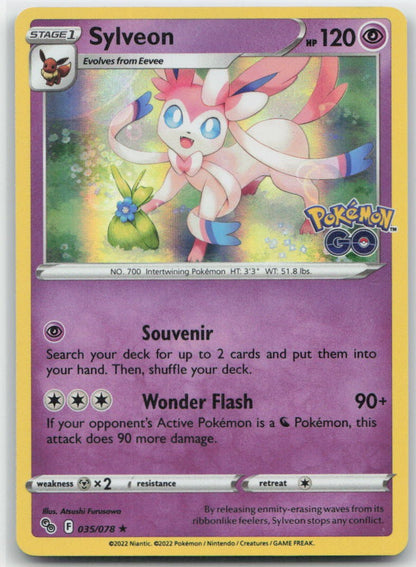 Sylveon Holo Holo Rare 035/078 Pokemon GO NM