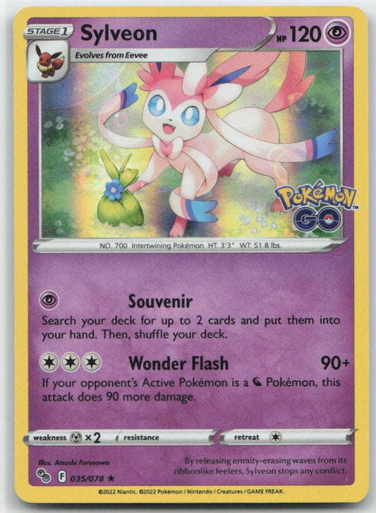 Sylveon Holo Holo Rare 035/078 Pokemon GO NM