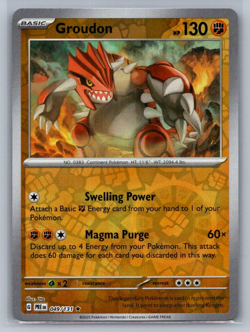 Groudon Reverse Holo Rare 049/131 SV: Prismatic Evolutions NM