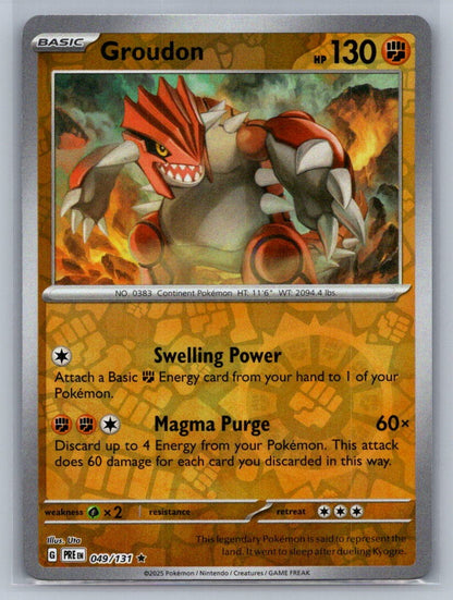 Groudon Reverse Holo Rare 049/131 SV: Prismatic Evolutions NM