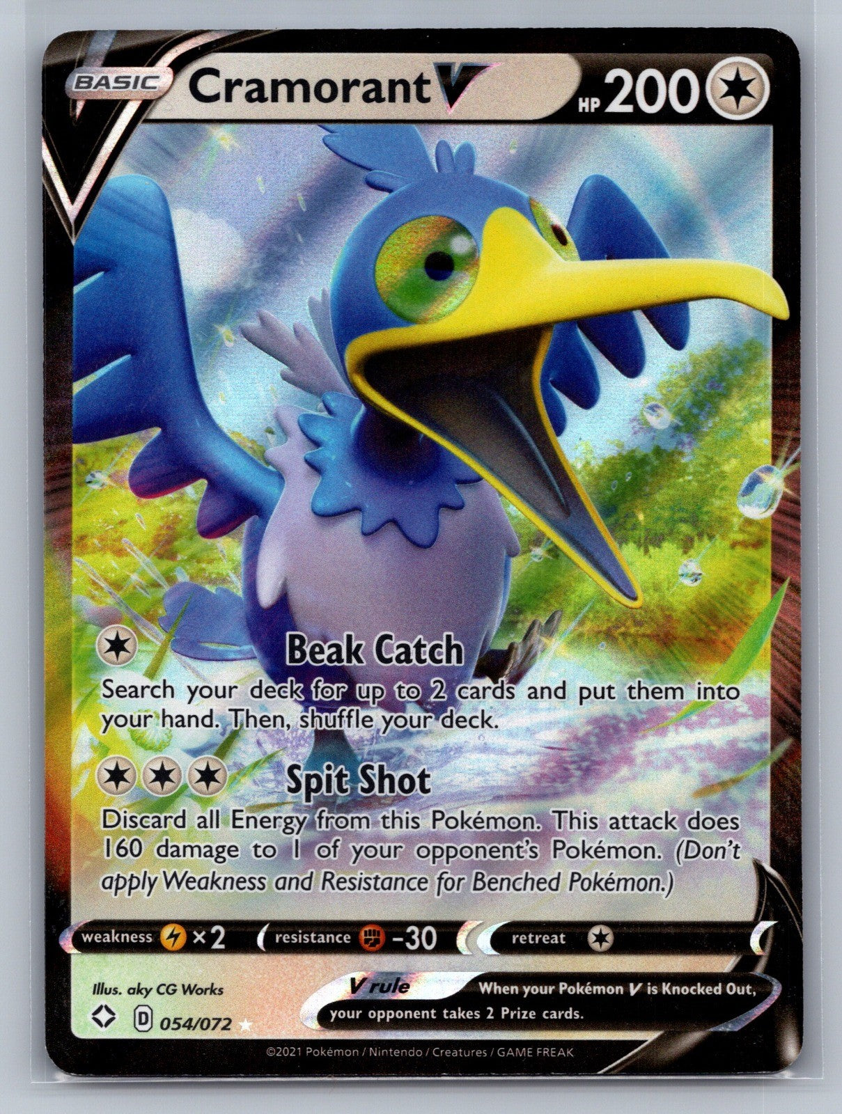 Cramorant V Holo Ultra Rare 054/072 Shining Fates NM
