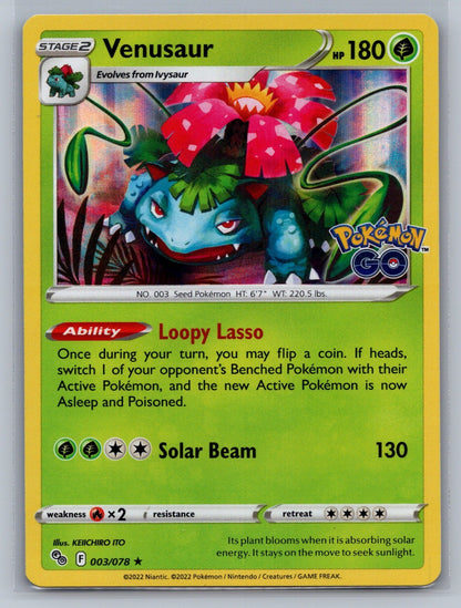 Venusaur Holo Rare 003/078 Pokemon GO NM