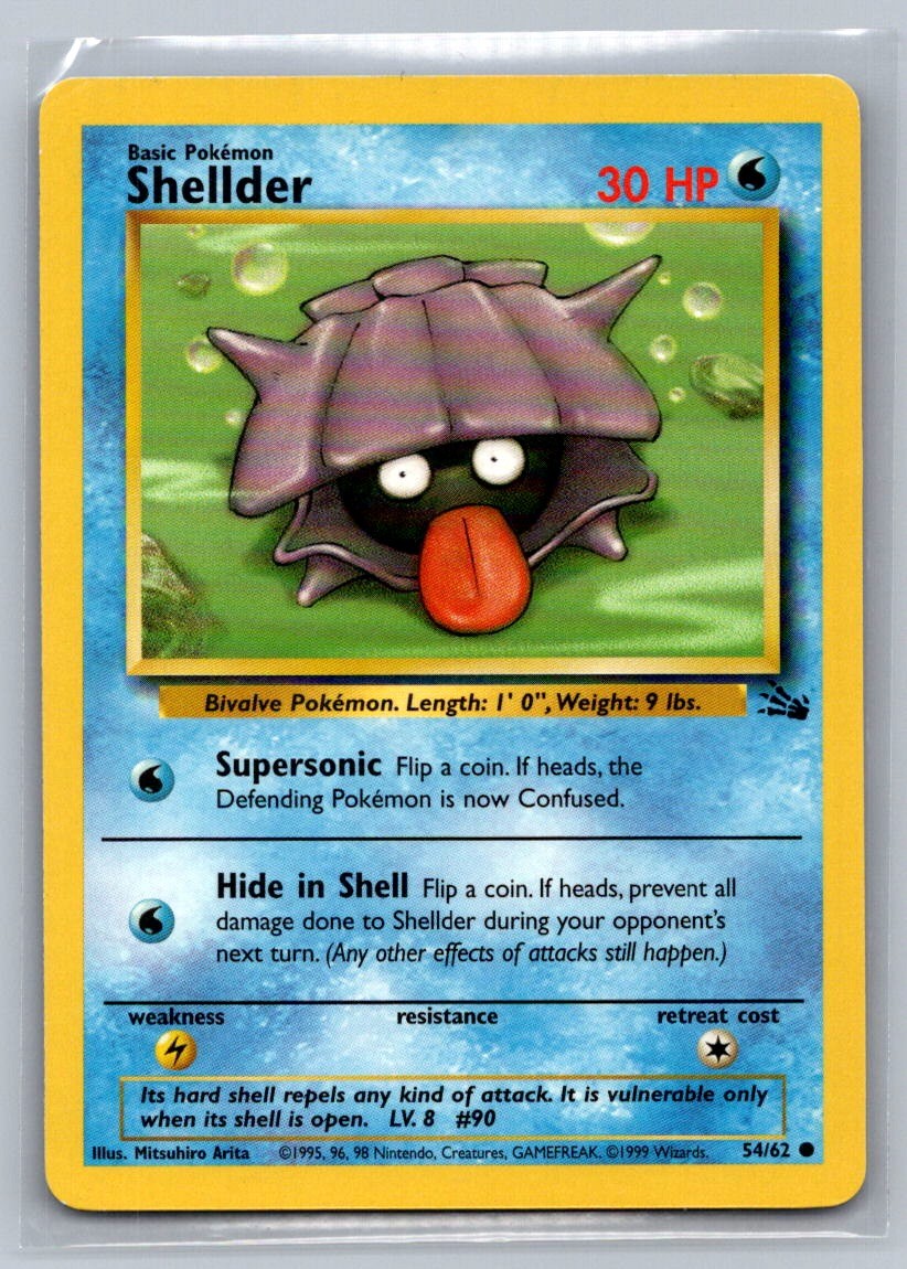 Shellder Unlimited Common 54/62 Fossil LP