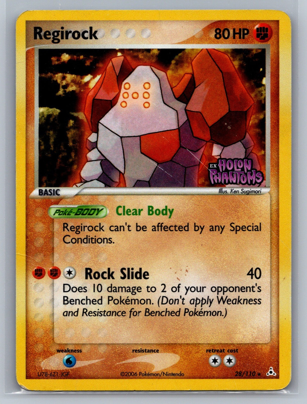 Regirock Reverse Holo Rare 28/110 Holon Phantoms MP