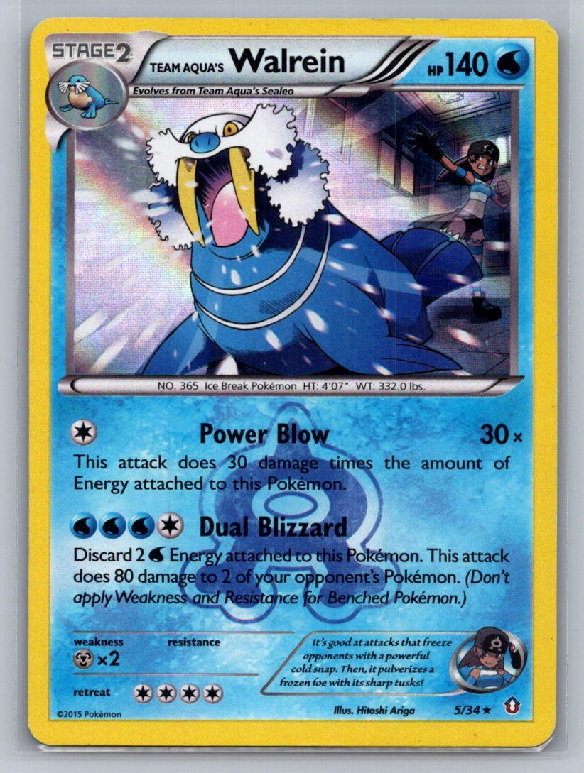 Team Aqua's Walrein Holo Holo Rare 5/34 Double Crisis LP