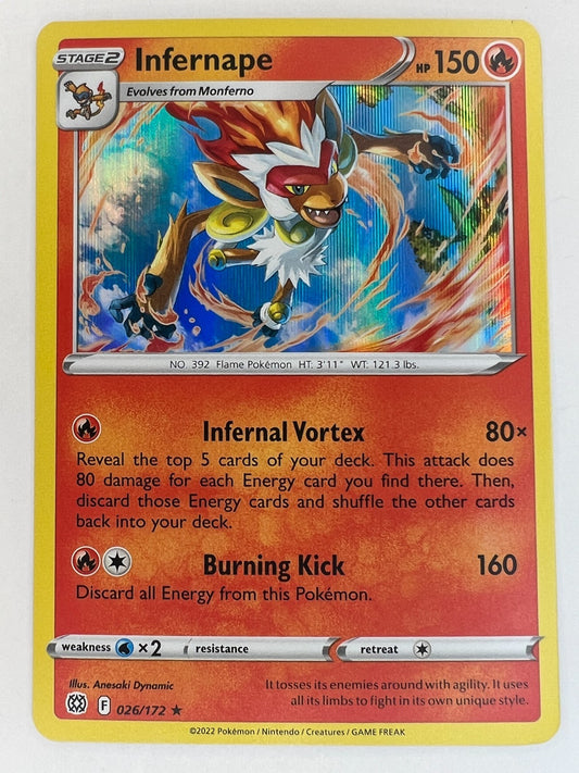 Infernape - 026/172 - Holo Rare - Brilliant Stars - Pokemon Cards NM