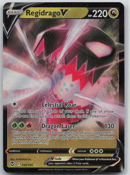 Regidrago V Holo Ultra Rare 135/195 SWSH12: Silver Tempest NM