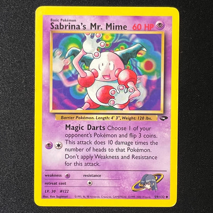 Sabrina's Mr. Mime 59/132 Gym Challenge - Vintage WOTC Pokemon Card - LP